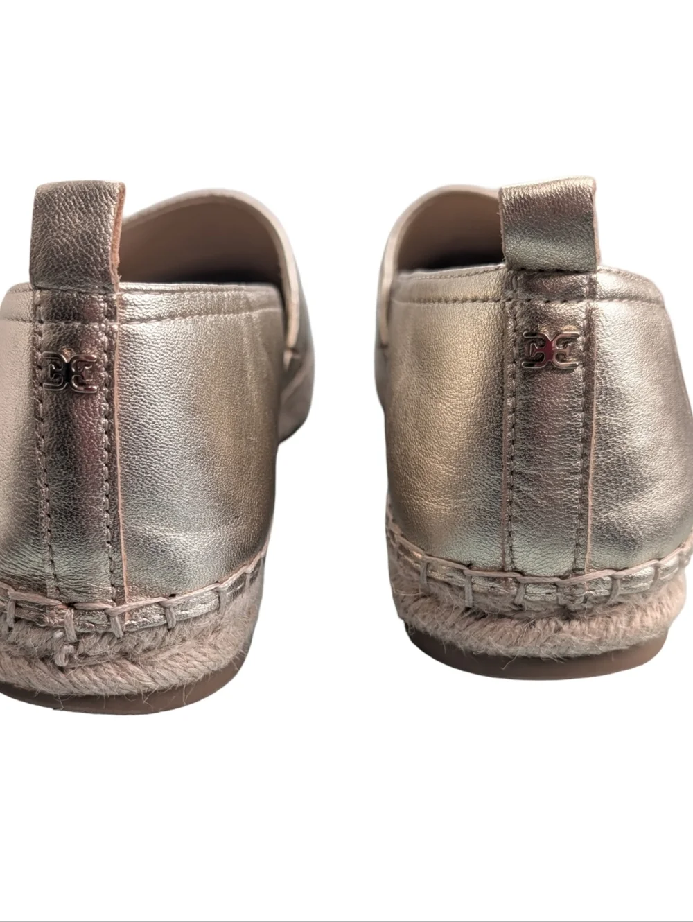 Sam Edelman Khloe espadrille flats in a gold metallic leather size 9